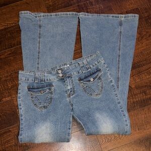 Low Rise Vintage Style Blue Women's Jeans